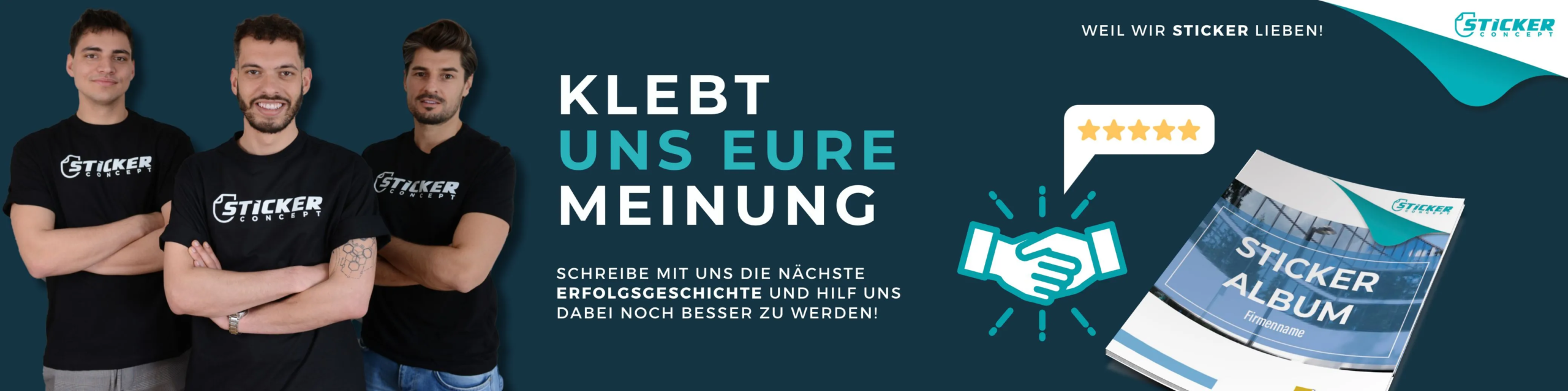Feedback zum Stickeralbum Projekt mit Sticker-Concept für Unternehmen.
